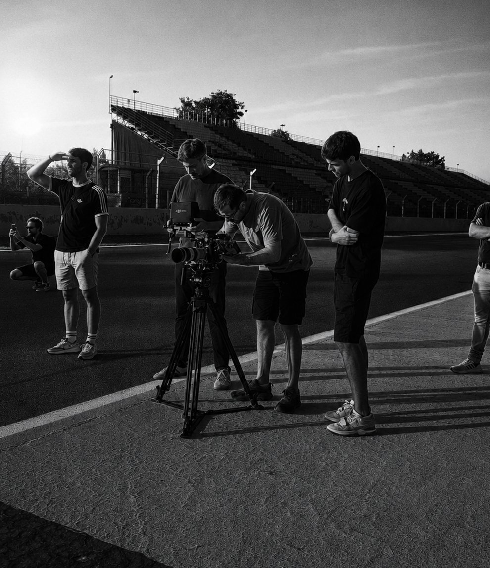 On set, race track shoot